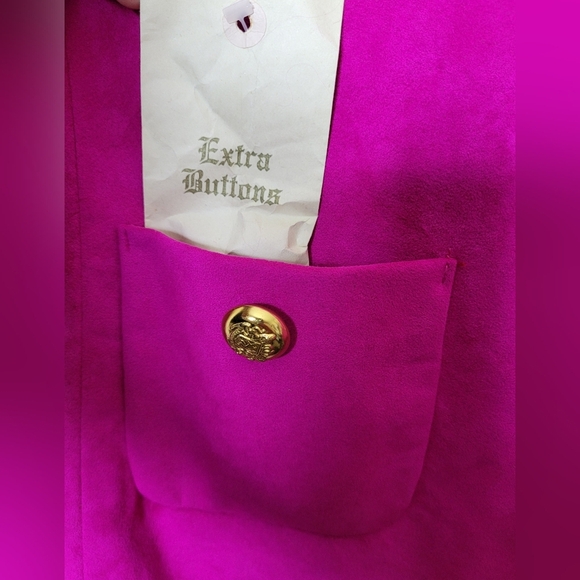 Herbert Grossman Vintage Skirt Suit Magenta Pink Suede Ladylike 80s Size 12 USA - Picture 13 of 13